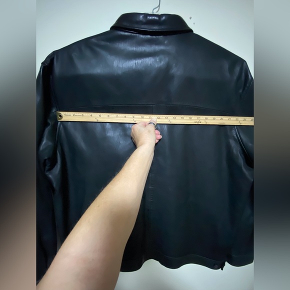 🔥 Polo Ralph Lauren Black Leather Jacket Men XXL Classic Full-Zip Timeless Style - Picture 14 of 16